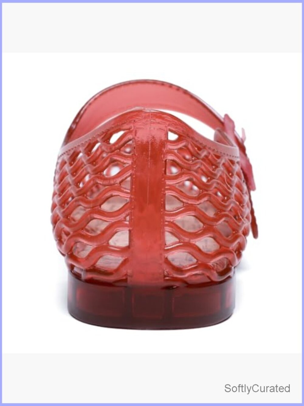 Square Toe Mesh Ballet Flats Women Clear Jellies Buckle Strap Beach Flats - Picture 6 of 7